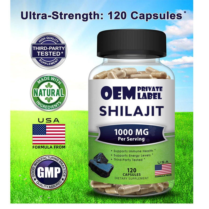 Shilajit Capsules - Fulvic Acid Rich Resin Extract for Cellular Energy & Detox