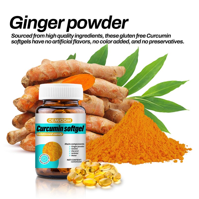 Organic Turmeric Black Pepper Powder Vitamin Supplement Turmeric Extract Soft Capsules Not Suitable for Pregnant Women