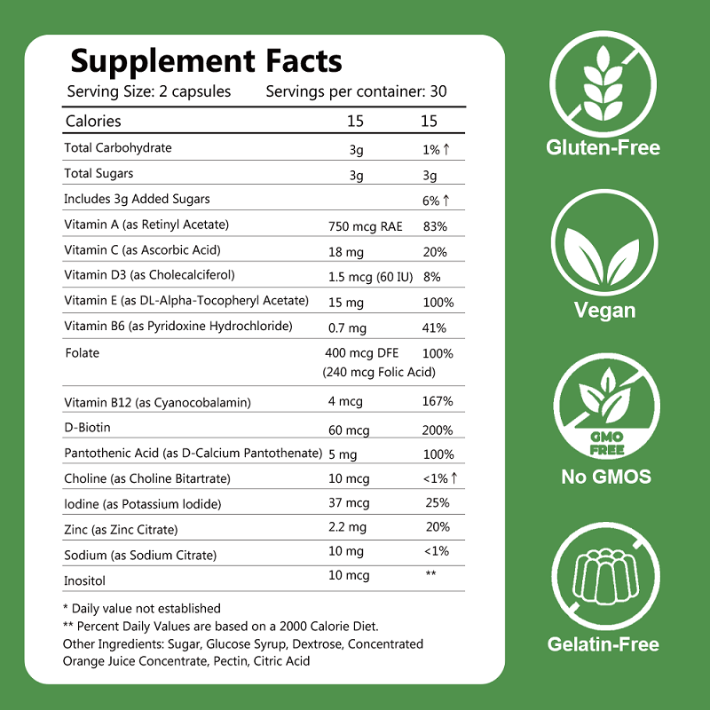 Private Label Gelatin Gummy Bear Vitamin Multivitamin Gummy for Men and Women