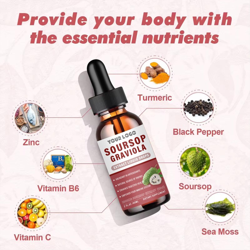 Soursop Graviola Extract Liquid Drops - High Potency Antioxidant for Immune Support & Cellular Health Boost in Adults