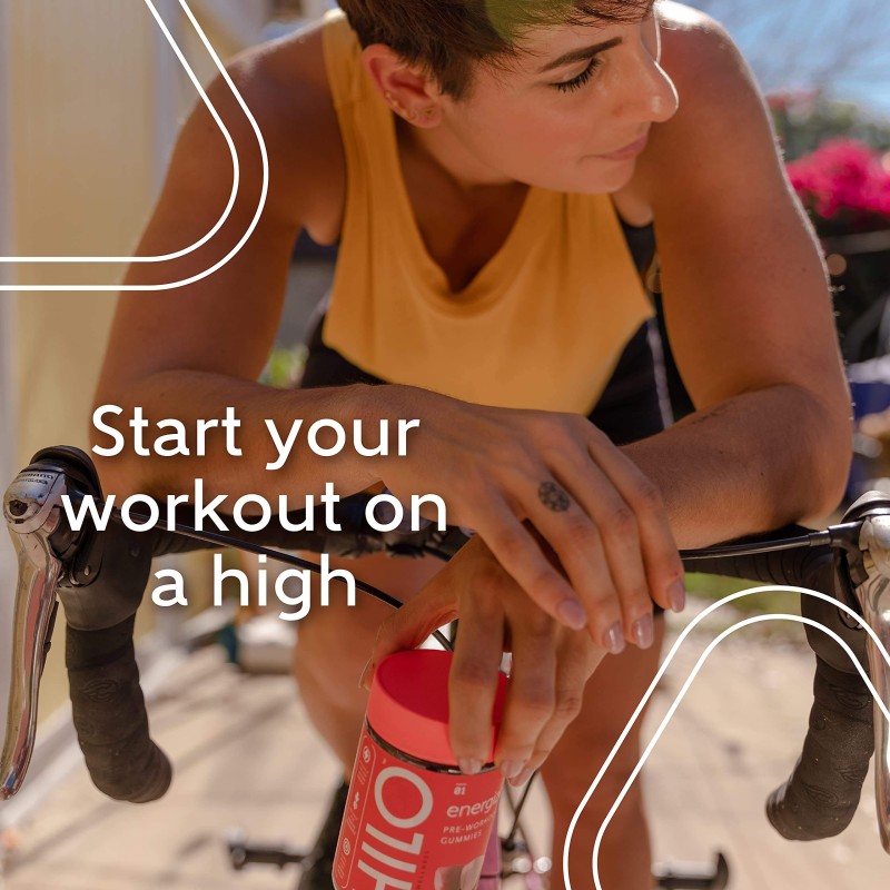 Organic BCAA and L-Carnitine Pre-Workout Energy Gummies for Focus and Endurance Vitamins Supplement