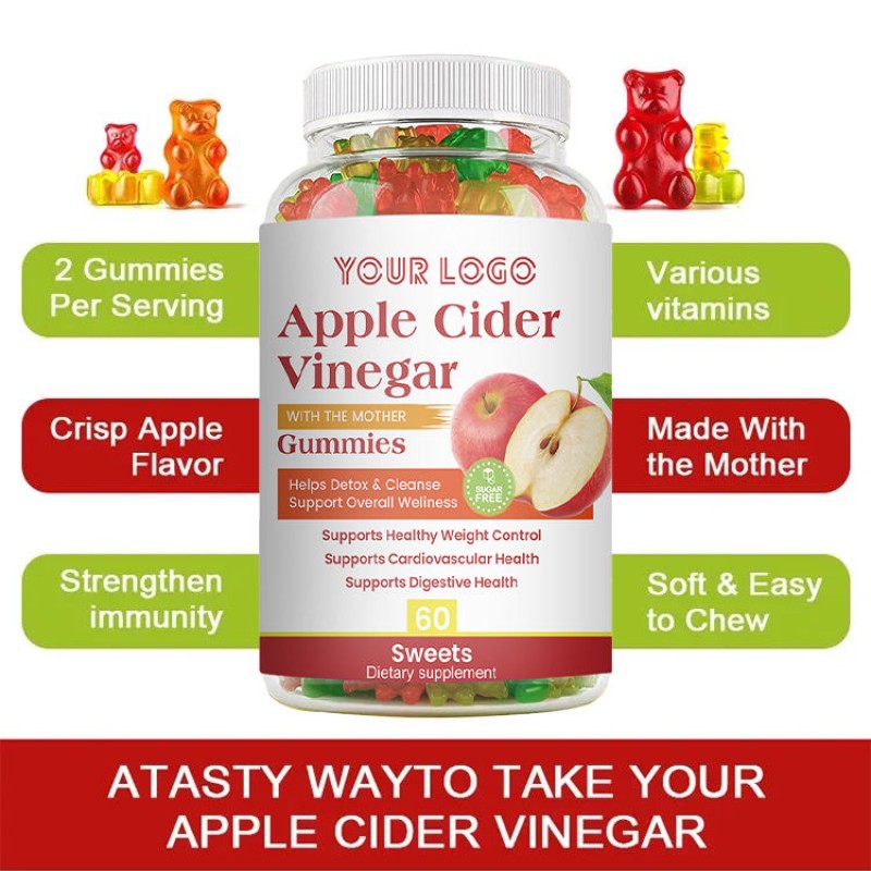 Apple Cider Vinegar Gummy Vitamins Support Digestive Health Detox and Cleansing Weight Management
