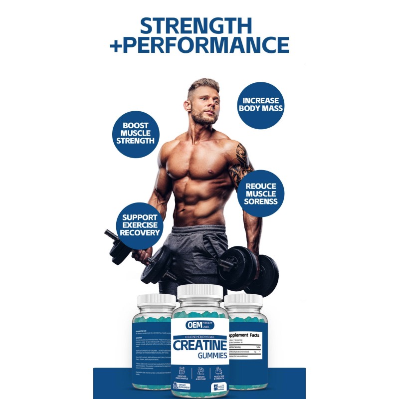 OEM Creatine Soft Candy Monohydrate Soft Candy Sports Supplement Enhances Muscle Energy and Promotes Muscle Recovery