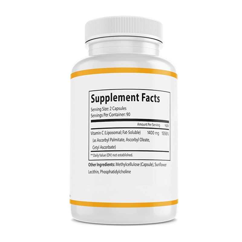 Adult Liposomal Vitamin C Supplements - Immune-Boosting Herbal Dietary Capsules for Wellness