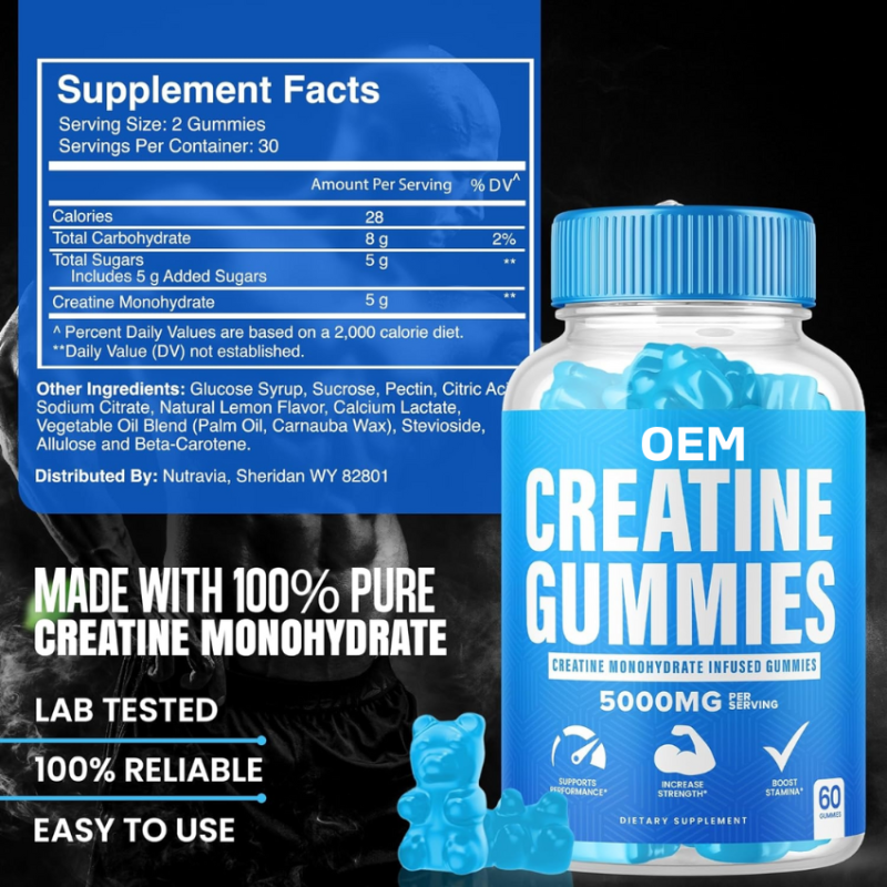 OEM 5g Creatine Monohydrate Gummies for Muscle Growth - Pre Workout Energy Booster, Sugar-Free Chewable