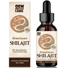 Pure Himalayan Organic Shilajit Resin Drops with 85 Trace Minerals & Fulvic Acid