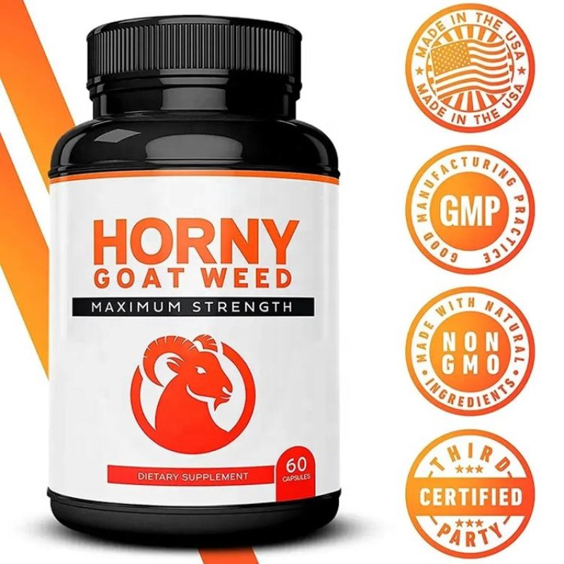 OEM Horny Goat Weed & Maca Root Capsules 1000mg - GMP Certified Male Enhancement Supplement