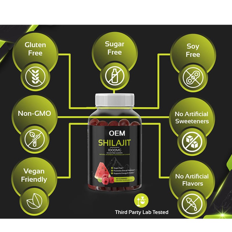 Organic Himalayan Shilajit Gummies with Fulvic Acid - Energy Booster & Mineral Supplement for Men