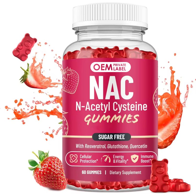 OEM  Private Label NAC Gummies - N-Acetyl Cysteine Supplement with Resveratrol & Magnesium for Antioxidant and Immune Support