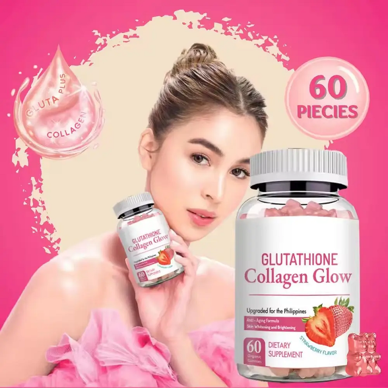 Hot Selling 60pcs Glutathio Collagen Gummy Healthcare With Vitamins Supplement for Skin Health Support