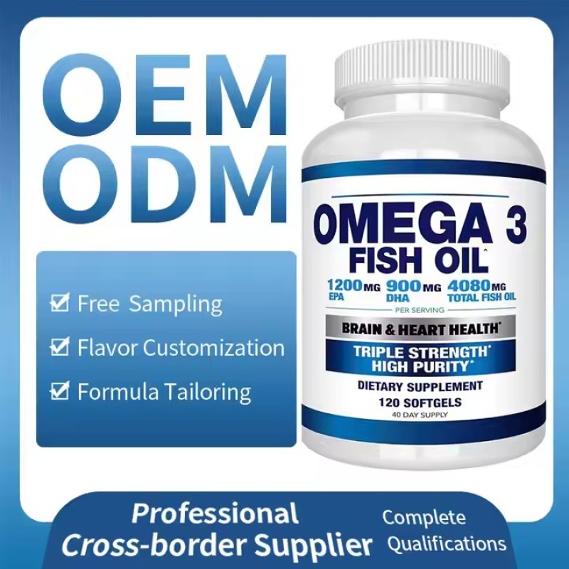 Brain Heart Health Omega 3 Fish Oil Soft Capsules Vegetarian Omega 3 Deep Sea Fish Oil DHA Soft Capsules Heart Support