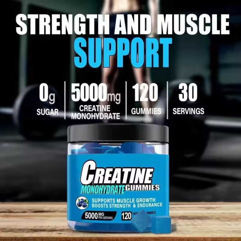 Monohydrate Energy Gummy Creatine Gummies for Muscle Growth Pre Workout Supplement Creatine