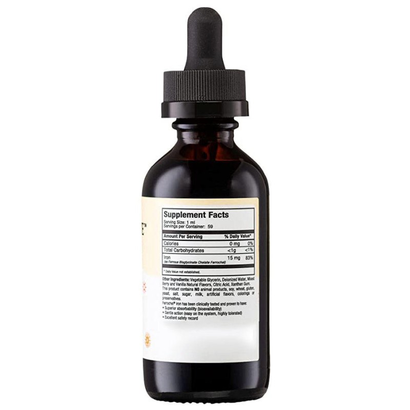 Organic Liquid Iron Supplement - High Potency Formula, Red Blood Cell Support for Daily Energy