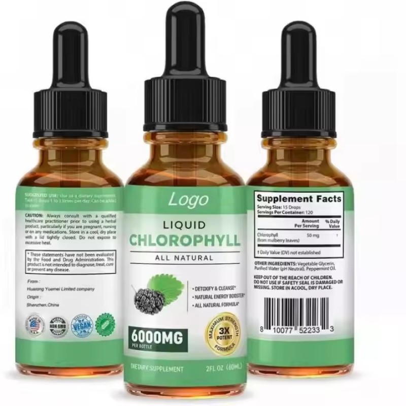 Private Label Factory Supply Chlorophyll Drops Support Body Green Vitamins 2 Droppers Keep Body Health