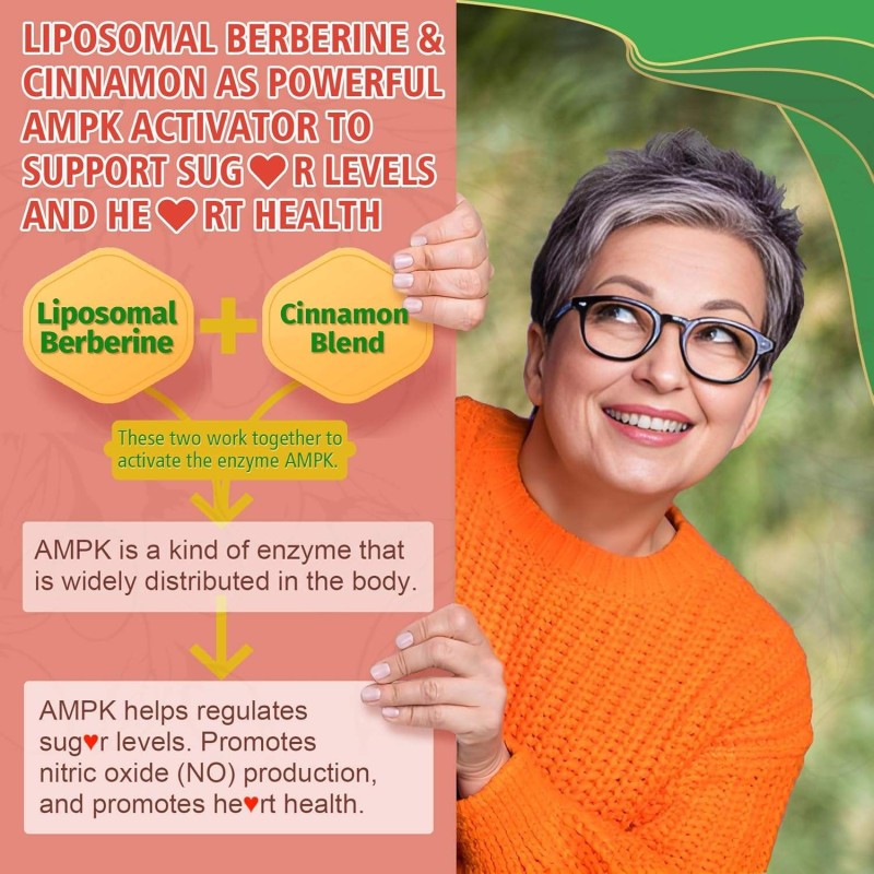 Liposomal Berberine Gummies with Ceylon Cinnamon & Bitter Melon - Advanced Glucose Metabolism Support & AMPK Activator