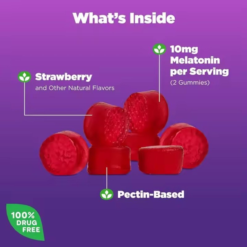 OEM Private Label Factory Wholesale Fall Asleep Fast Wake up Refreshed Sugar Free 10mg Melatonin Gummies