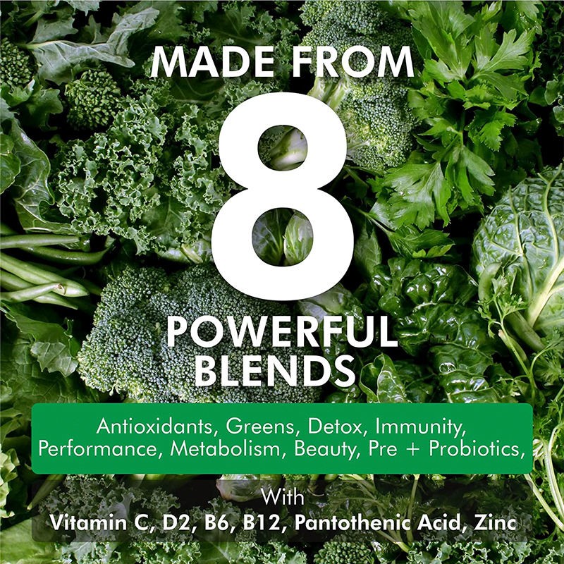 Super Spirulina Chlorophyll Gummies with Prebiotics & Vitamins for Beauty Detox Energy Boost - Adult Dietary Supplement