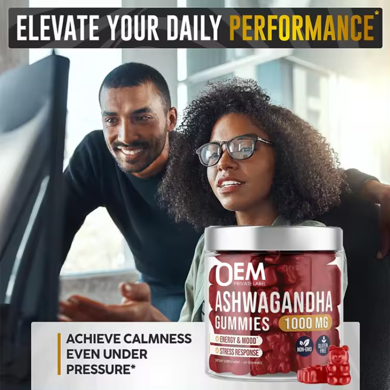 Organic Ashwagandha Gummies for Energy Boost, Sleep Improvement, Stress Relief & Mood Enhancement