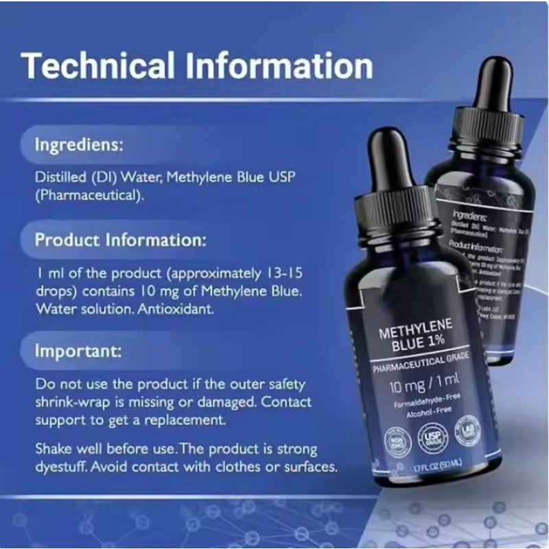 60ML My Blue Drops 1% Liquid Dietary Supplement China's Plant Extract Methylen Blue Private Label for Humans