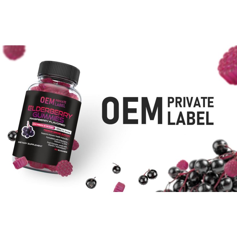OEM Elderberry Gummies with 100MG Elderberry & 150% Vitamin C for Immune Support