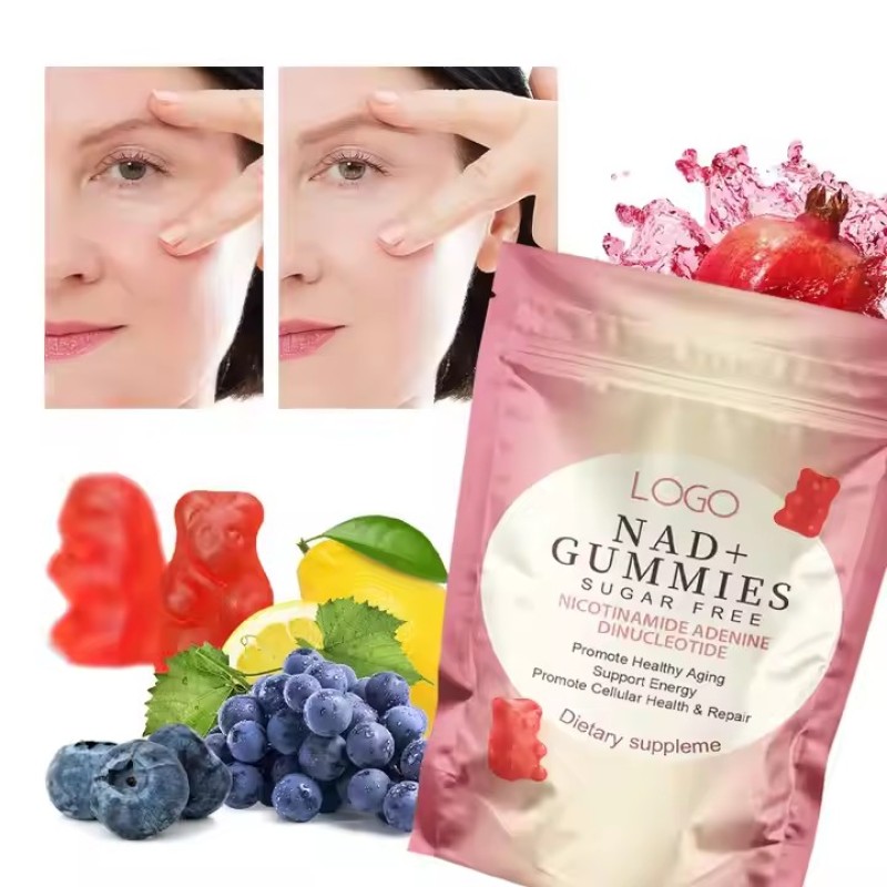 NAD+ Supplement Sugar-Free Organic Gummies with Vitamin B3 Niacinamide Boosts Energy Regeneration for Adults Newborns Excluded