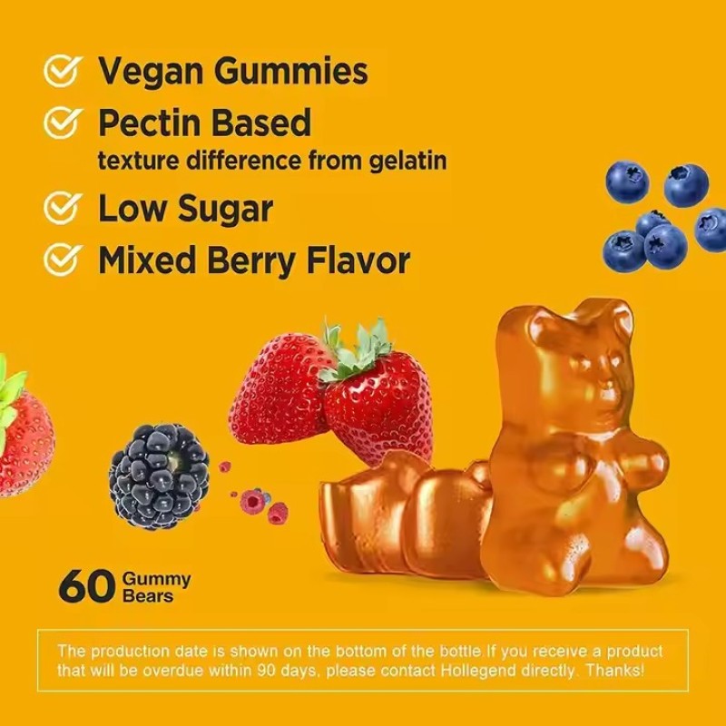 Biological Gummy Vitamins D3 K2 Calcium Mk7 Supplement Bone and Muscle Support Exercise Energy Supplement