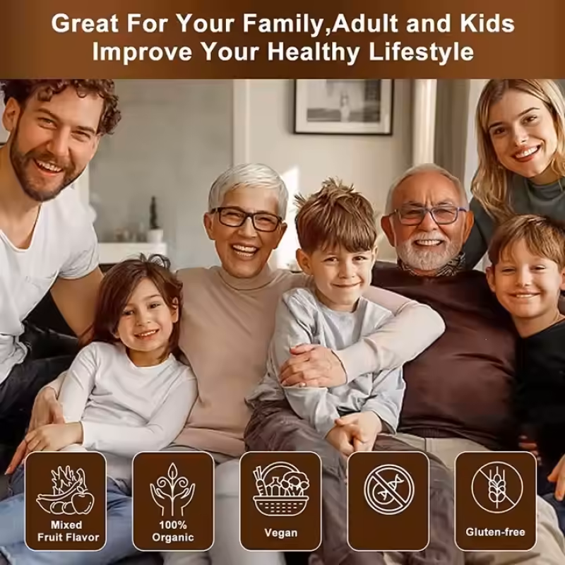 10-in-1 Organic Mushroom Gummies for Brain Focus & Immune Defense - Natural Vegan Supplement for Adults Kids