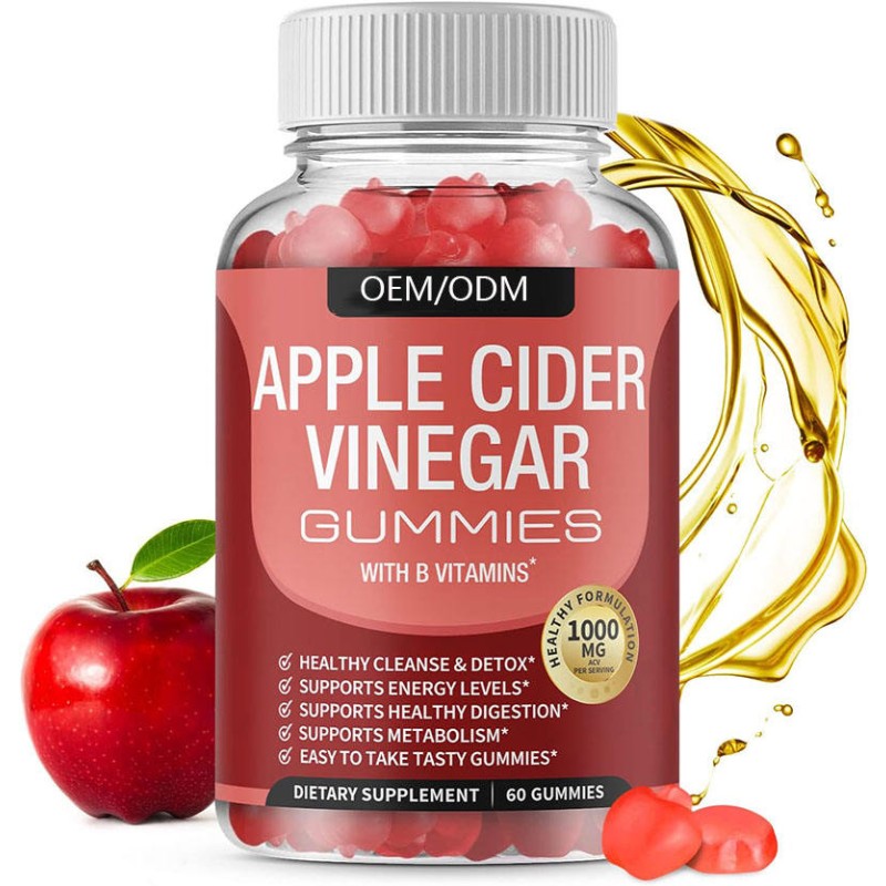 Apple Vinegar Gummy Candy Mother Weight Loss Beauty Support Herbal Supplements Customized Batch Optional