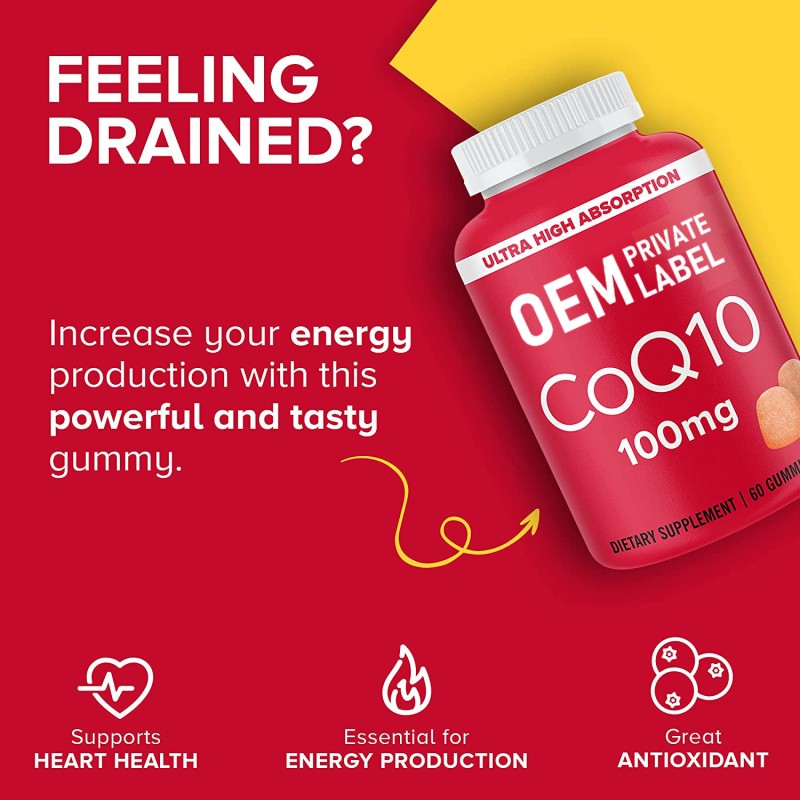 Premium CoQ10 Gummies for Heart Health & Energy Support High Absorption Orange Flavored Vitamins for Adults