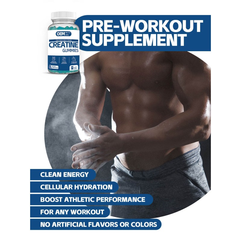 OEM Creatine Soft Candy Monohydrate Soft Candy Sports Supplement Enhances Muscle Energy and Promotes Muscle Recovery