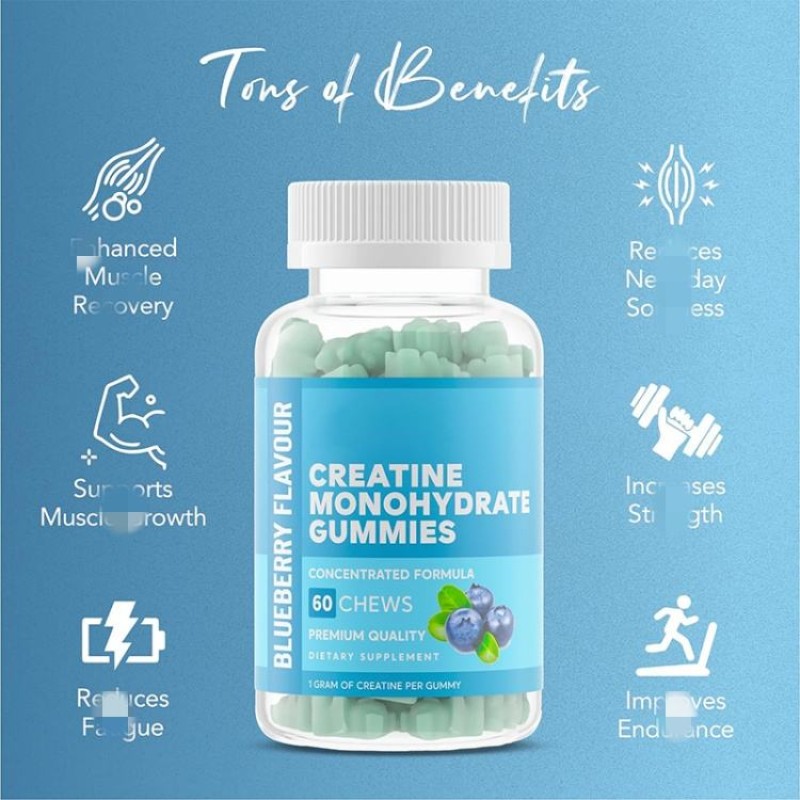 OEM Creatine Monohydrate Gummies for Muscle Enhancement and Energy Boost with Original Flavor Candy Supplement