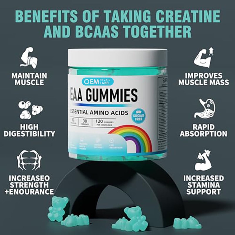 OEM EAA Gummies  Essential Amino Acids with BCAA, Non-GMO, Gluten-Free, Pre-Workout Sport Supplements