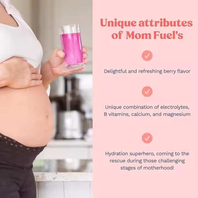 Mom Fuel Electrolyte Powder Mix Hydration Support Vitamins Supplements for Pregnant Women and Adults