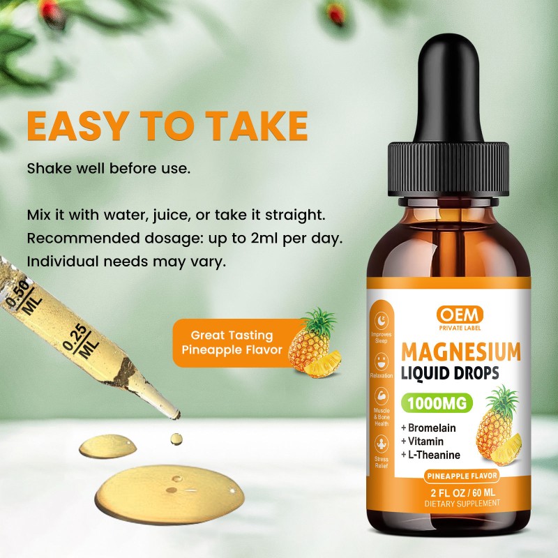Magnesium Citrate Liquid Drops - Nerve & Muscle Support Supplement for Calm & Relaxation