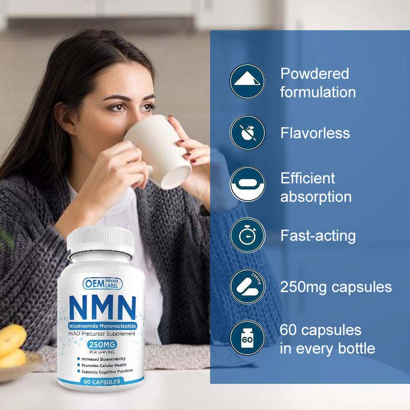 Niacinamide Mononucleotide Anti-Aging Capsules Enhanced Bioavailability Supports Cell Health Collagen Beauty Product for Adults