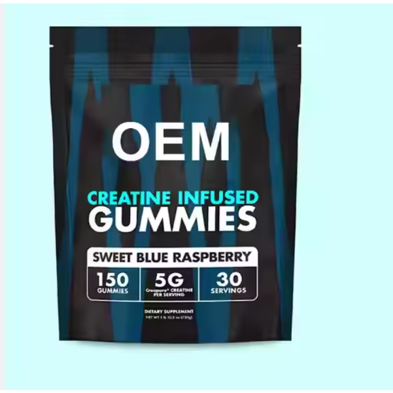 Blue Raspberry Creatine Gummies 5g Per Serving - Muscle Strength & Energy Booster for Athletes & Fitness Enthusiasts