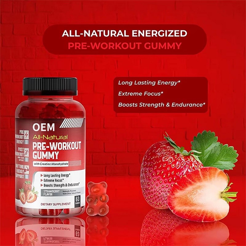 Creatine Monohydrate Gummy Bear Supplement with Green Coffee Bean Extract Vitamin B12 to Enhance Energy Gummy