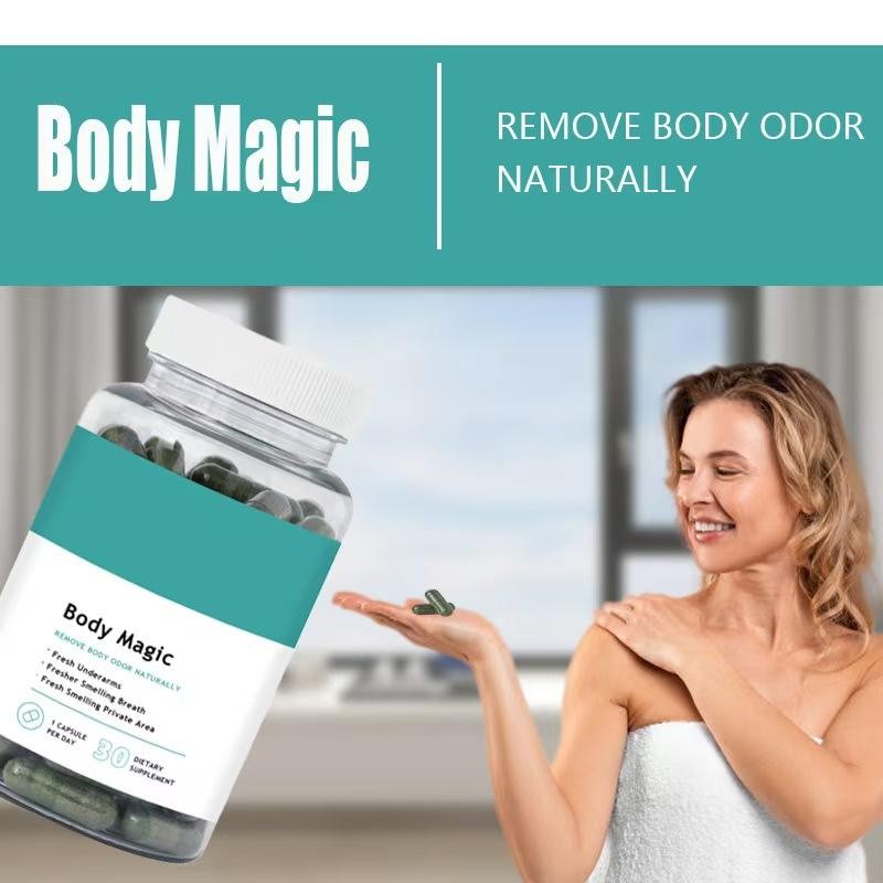 Body Magic Chlorophyll Capsules - Natural Body Odor Removal, Fresh Breath & Underarms