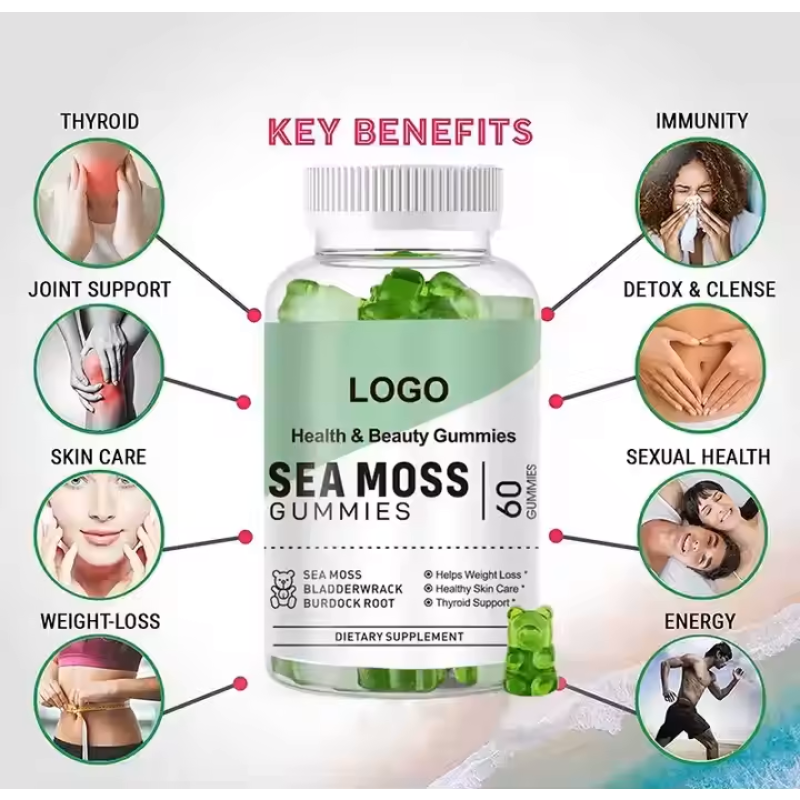 Bladderwrack Burdock Root Gummies for Thyroid Support Immunity Detox Joint Health Skin Care Energy Boost Weight Loss Adults