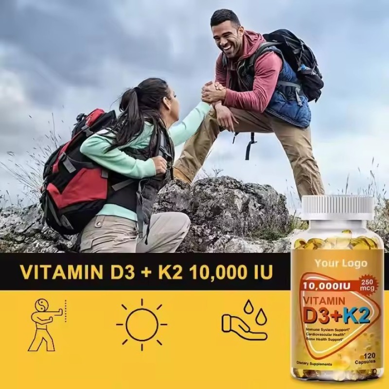 Vitamin D3 + K2 Supplement Soft Capsules Muscle and Bone Supplements Immunity boost Multivitamin for Pregnant Women