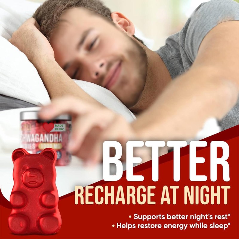 Ashwagandha Gummies - Sugar-Free, Vitamin C & Zinc, Stress Relief & Sleep Support