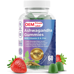 Private Label KSM-66 Ashwagandha Gummies with GABA for Sleep Support and Stress Relief Vegan Supplement
