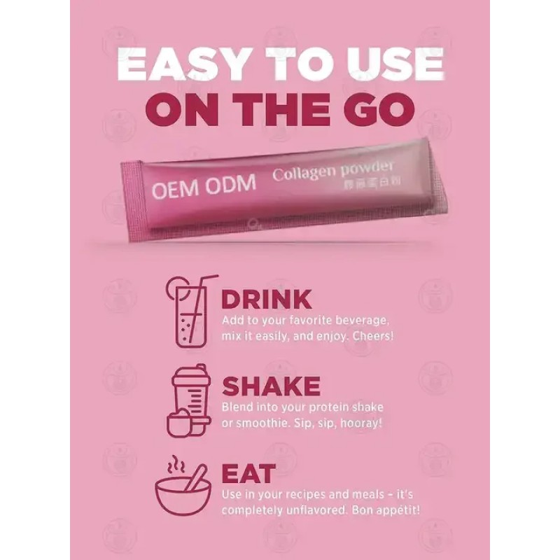 OEM/ODM Collagen Peptides Powder Skincare Pure Beauty Collagen Powder Drink  Water Soluble Collagen Supplements for Women