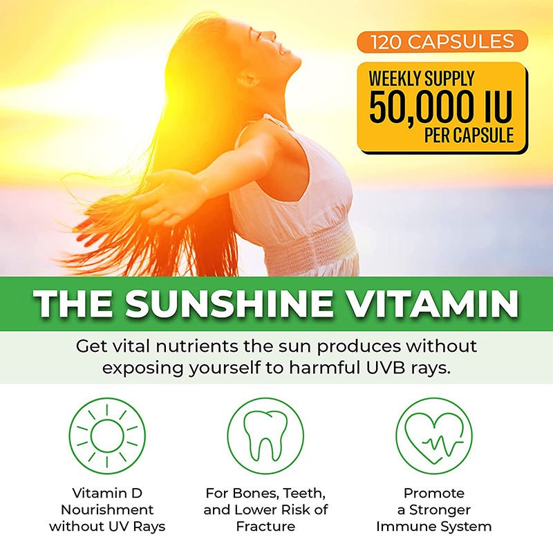 Vegan Vitamin D3 5000IU Capsules - Organic Bone & Immune Support with Lichen-Sourced D3 | Halal Certified Plant-Based Formula