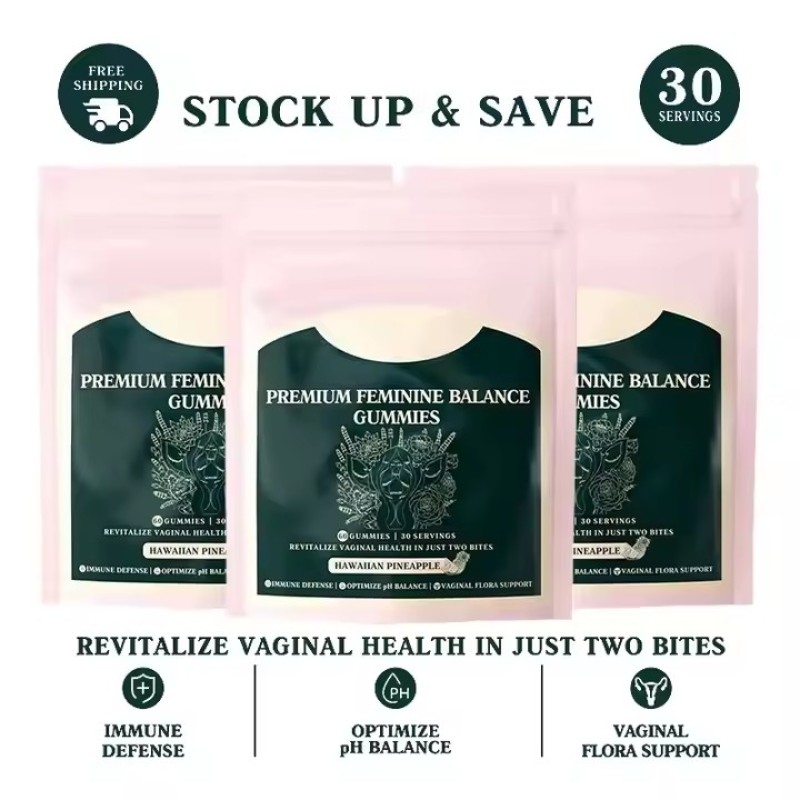 Premium Women's Health Gummy Vitamins Organic PH Balance Vaginal Herbal Extract Antioxidant Probiotics