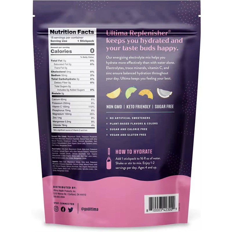 Electrolyte Hydration Powder Supplement with Magnesium & Potassium for Rehydration