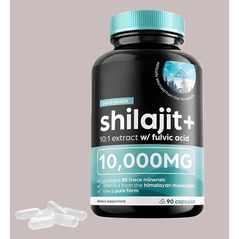 Gold Shilajit Capsules  Fulvic Acid, Natural Energy & Metabolism Support, Premium-Grade Sourced From Himalayas