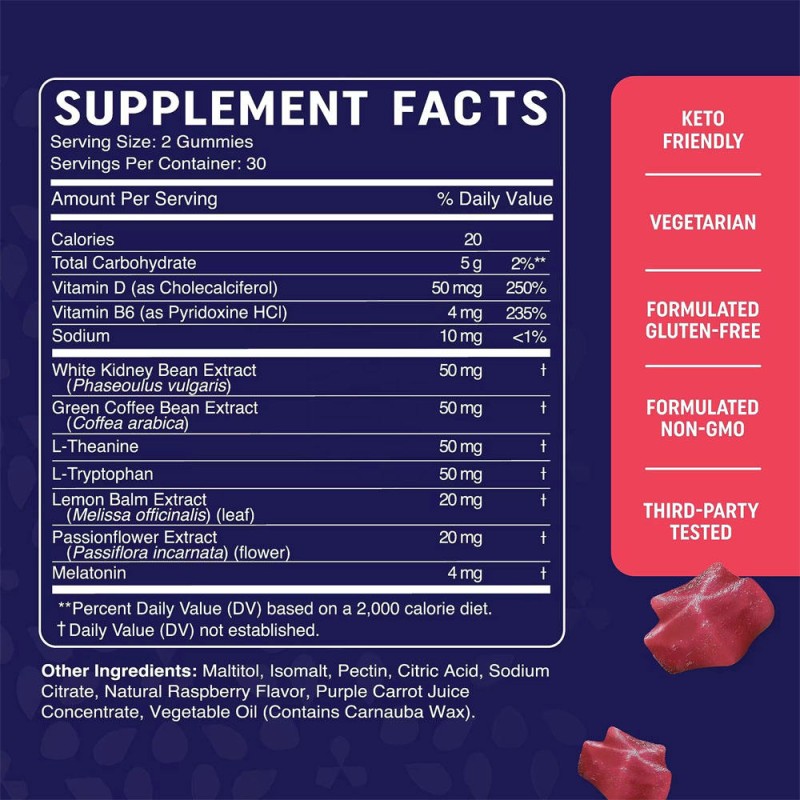 Sugar-Free Night Time Fat Burner Gummies with Melatonin Sleep Support Appetite Control for Pregnant Women Powder Dosage Form