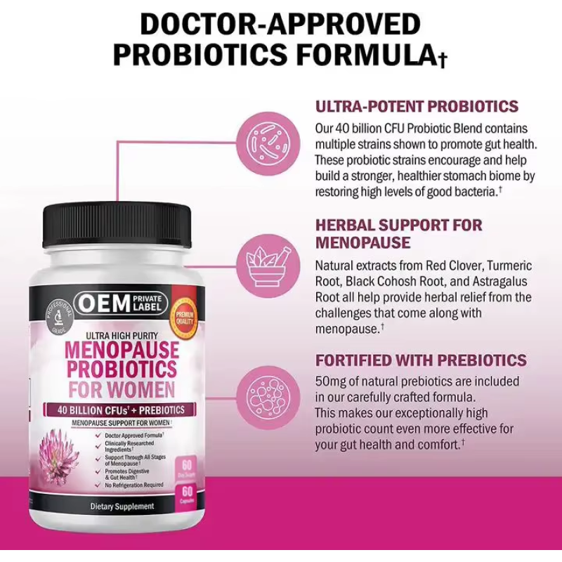 OEM Probiotic Capsules for Menopause Relief and PMS Support