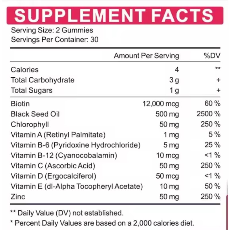 OEM/ODM Private Label Biotin Gummy Vitamin Supplement for Hair Skin & Nail Health